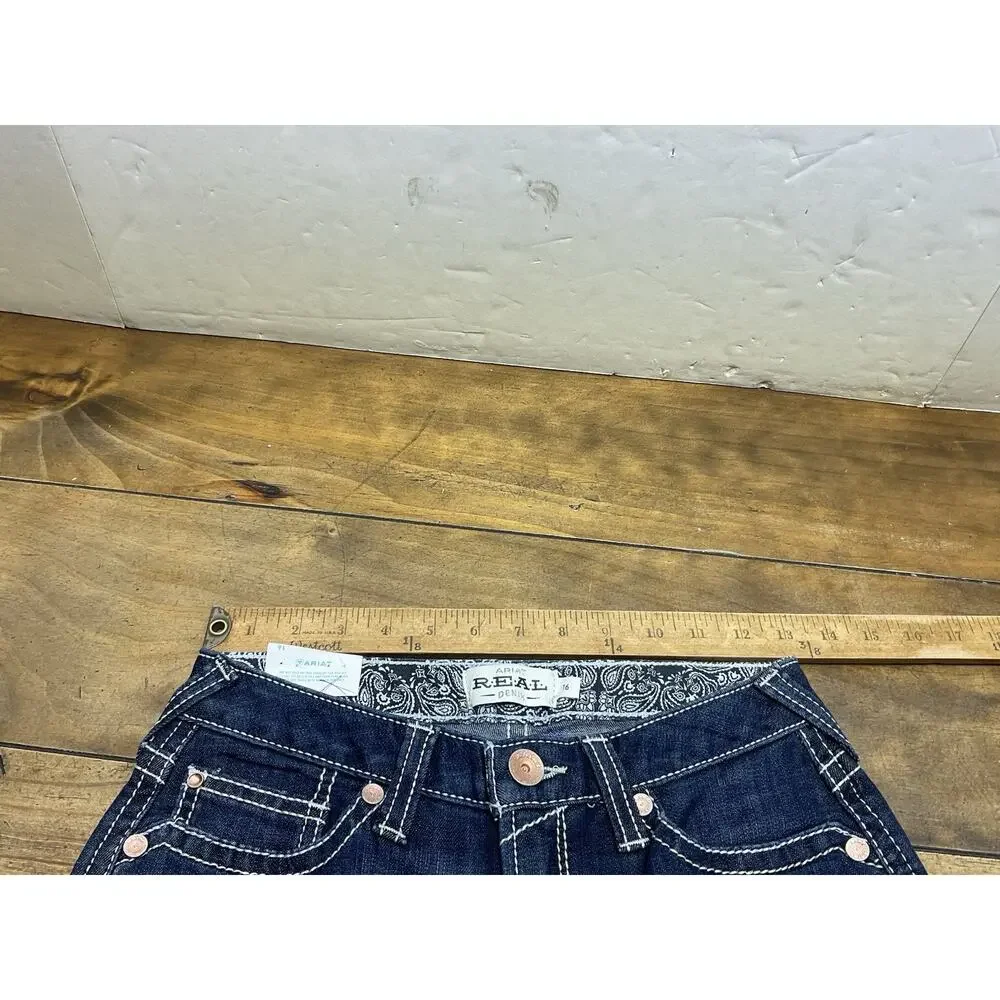 Ariat Real Girls Mid Rise Trouser Jeans 16 Embroidered Western Cowgirl NWT